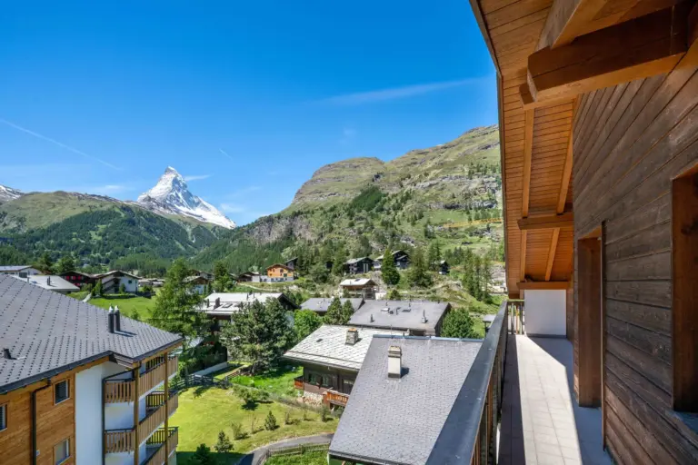 Matterhornblick vom Balkon des Apartment Cervin in Zermatt