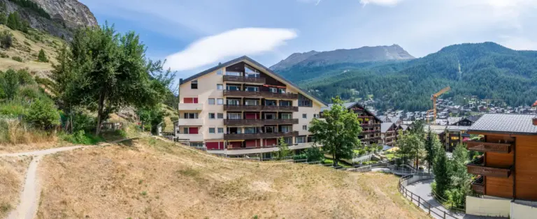 Aussicht auf Zermatt von der Ferienwohnung im Haus Zayetta