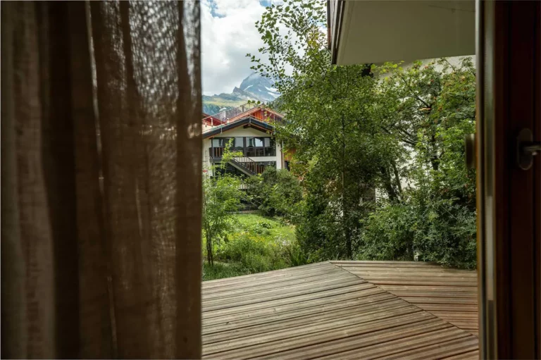 a view of a house from a balcony